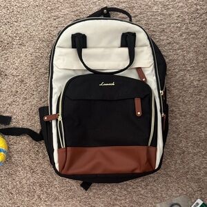 Black, White, and Brown Women's Backpack